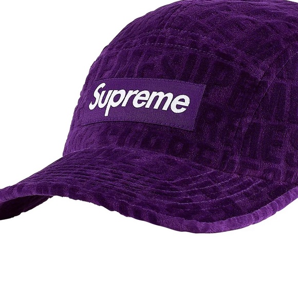 ❌SOLD SUPREME FW21 PURPLE VELVET PATTERN CAP - Picture 2 of 4